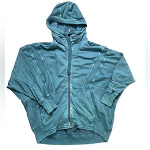 Free People Teal Zip-Up Hoodie